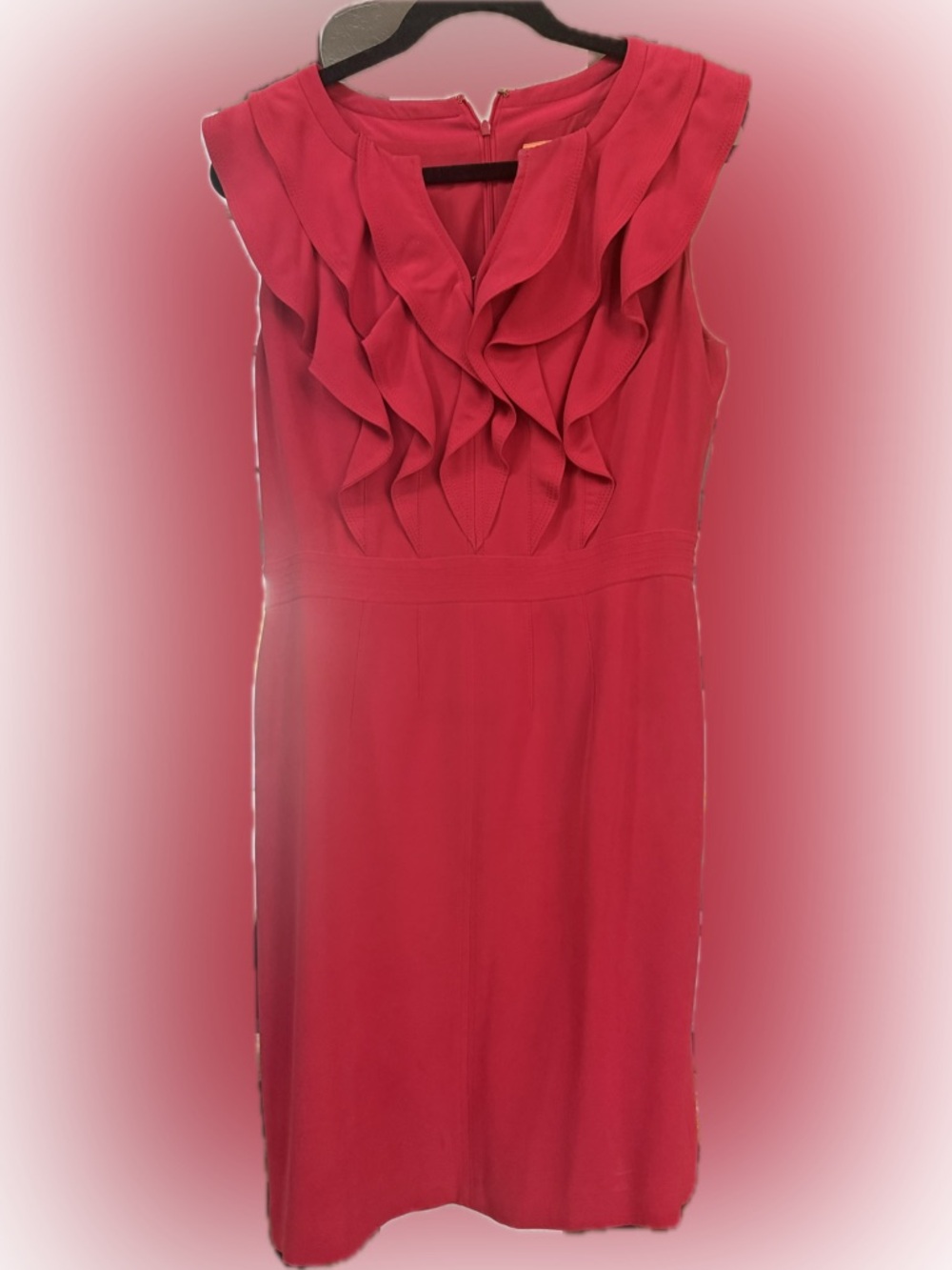 Tory Burch, RAECA Russian red 100% silk lined sleeveless dress sz 10